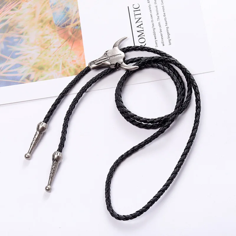 AliExpress Western Bull Head Bolo Tie Necklace, view 4