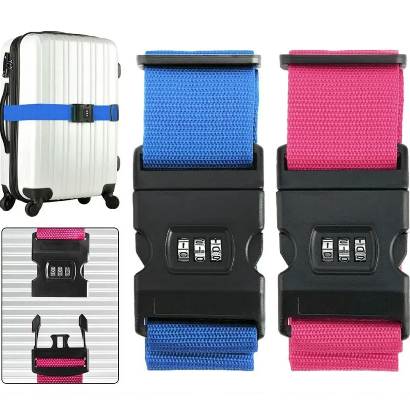 AliExpress Adjustable Luggage Belts Strong Elastic Extra Safety Travel Suitcase Luggage Baggage Security Straps Tie Belt Carry On Straps, view 2