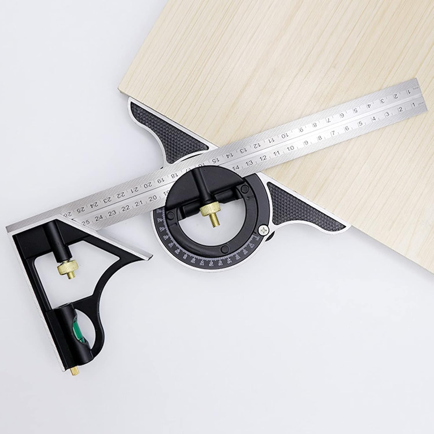 AliExpress Adjustable Sliding Combination Square Ruler, Metal Ruler Framing Square T Ruler Carpentry Woodworking Measure Tools, view 2