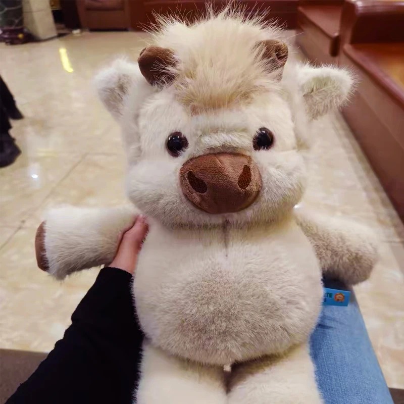 AliExpress Adorable Highland Cattle Plush Toy 40cm - Huggable Running Cow Stuffed Animal Made with Premium Soft Fabric, Soothing Companion, view 4