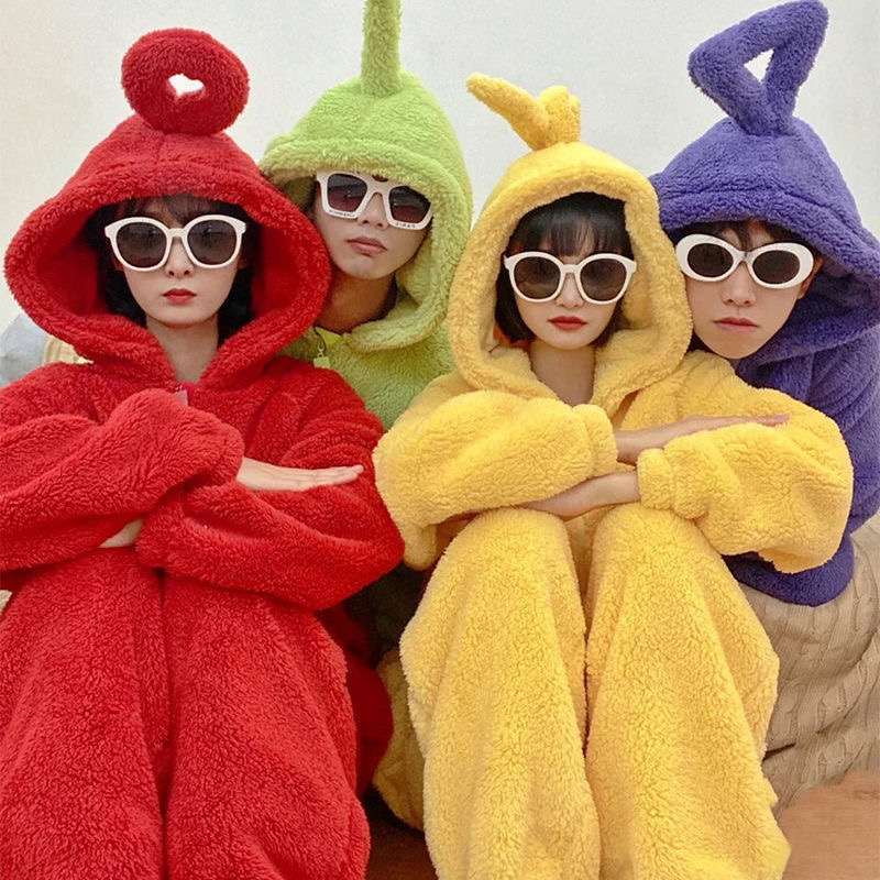 AliExpress Adults Kids Onesies Soft Long Sleeves Pajamas Dipsy Tinky Winky Po Lala Costumes Home Clothes Women Unisex Homewear