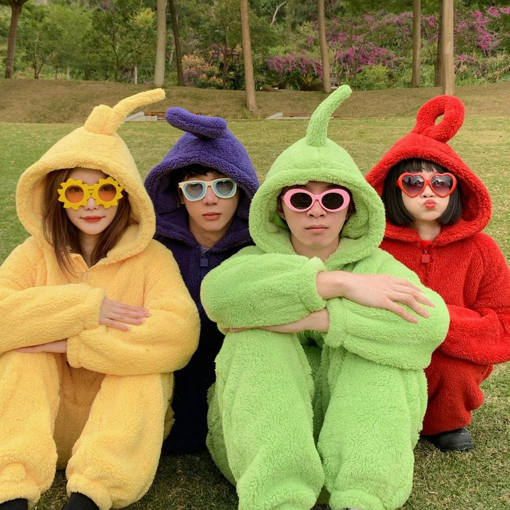 AliExpress Adults Kids Onesies Soft Long Sleeves Pajamas Dipsy Tinky Winky Po Lala Costumes Home Clothes Women Unisex Homewear, view 4