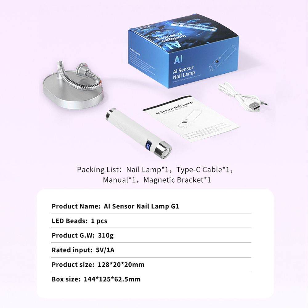 AliExpress AI Sensor Cordless UV LED Nail Lamp, view 6