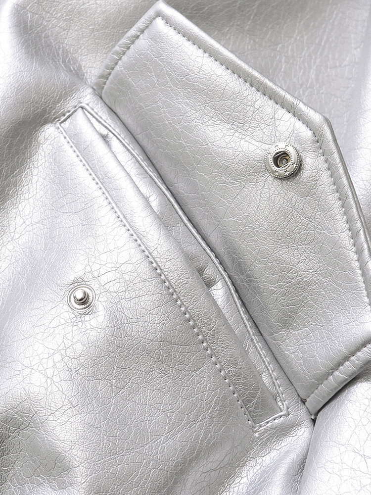 AliExpress Ailegogo Streetwear Women Retro Loose Short Pu Faux Leather Jacket Spring Autumn Female Zipper Coat Vintage Moto Biker Outwear, view 6