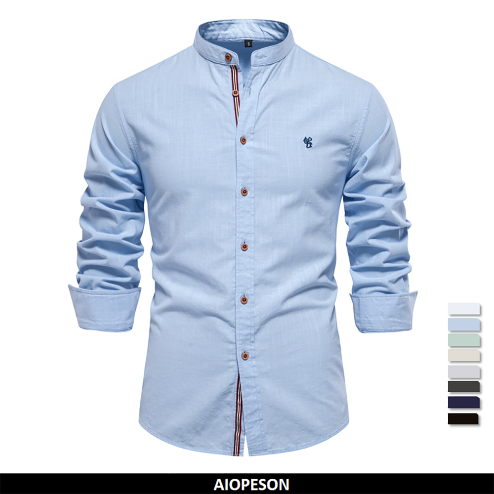 AliExpress AIOPESON Men's Cotton Long-Sleeve Dress Shirt
