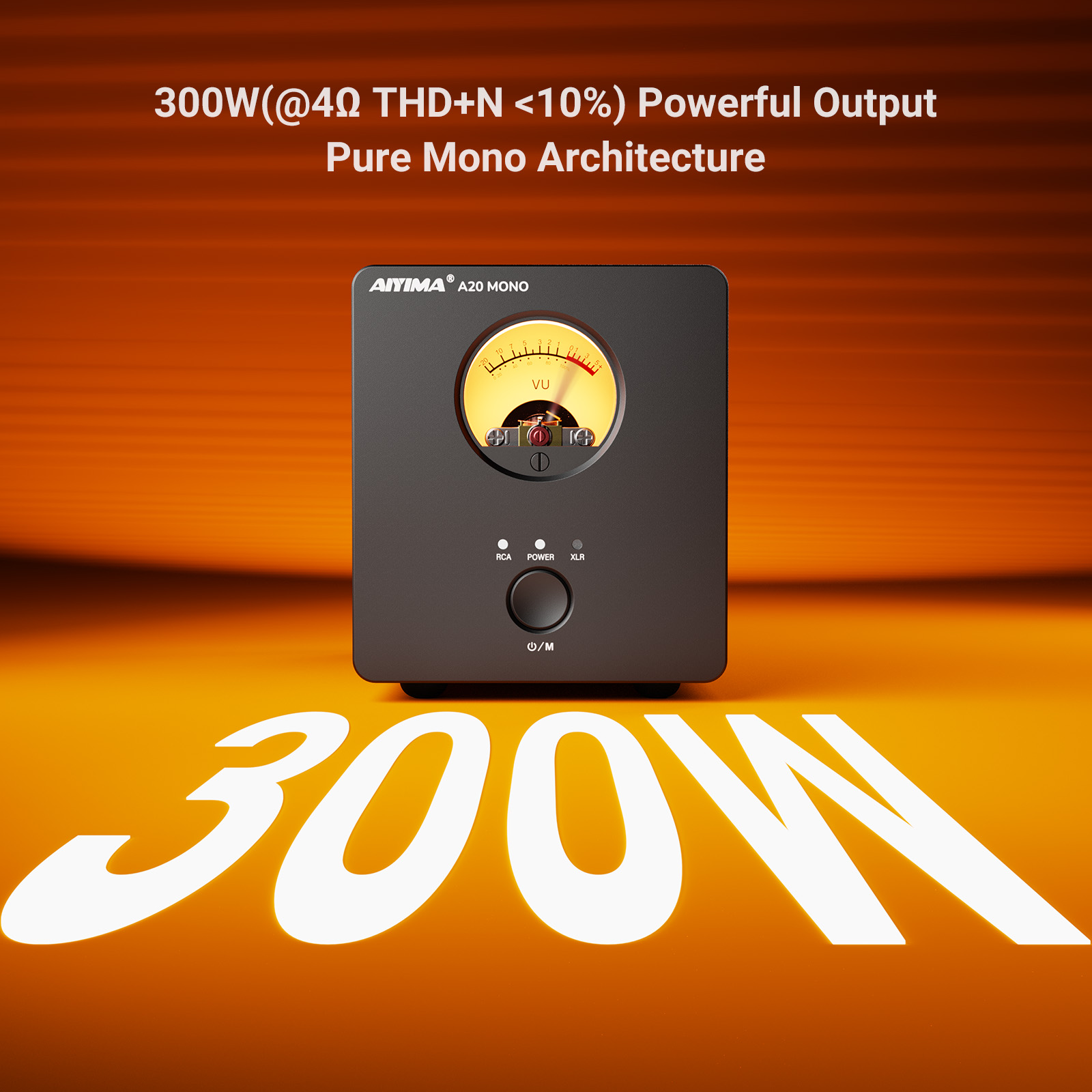 AliExpress AIYIMA A20 MONO PFFB TPA3255 Power Amplifier 300W Class D MONO Amp XLR RCA TRS Input Sub Out HPF Home Audio 12V Trigger VU Meter, view 3