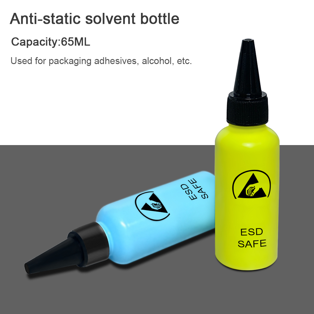 AliExpress Alcohol bottle dispensing rosin washing plate water anti-static solvent bottle with needle 65ML leak-proof mobile phone repair, view 2