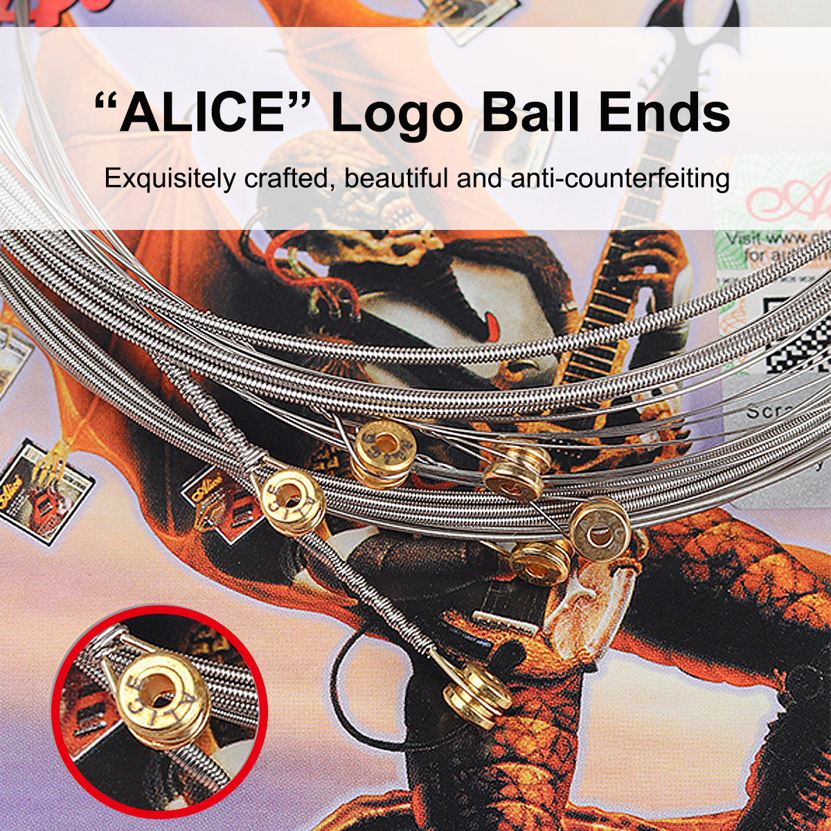 AliExpress Alice 1 Set A506-L / A506-SL Electric Guitar Strings – Super Light 009-042, Nickel Plated Alloy Wound, Steel Core, for Beginners, view 5