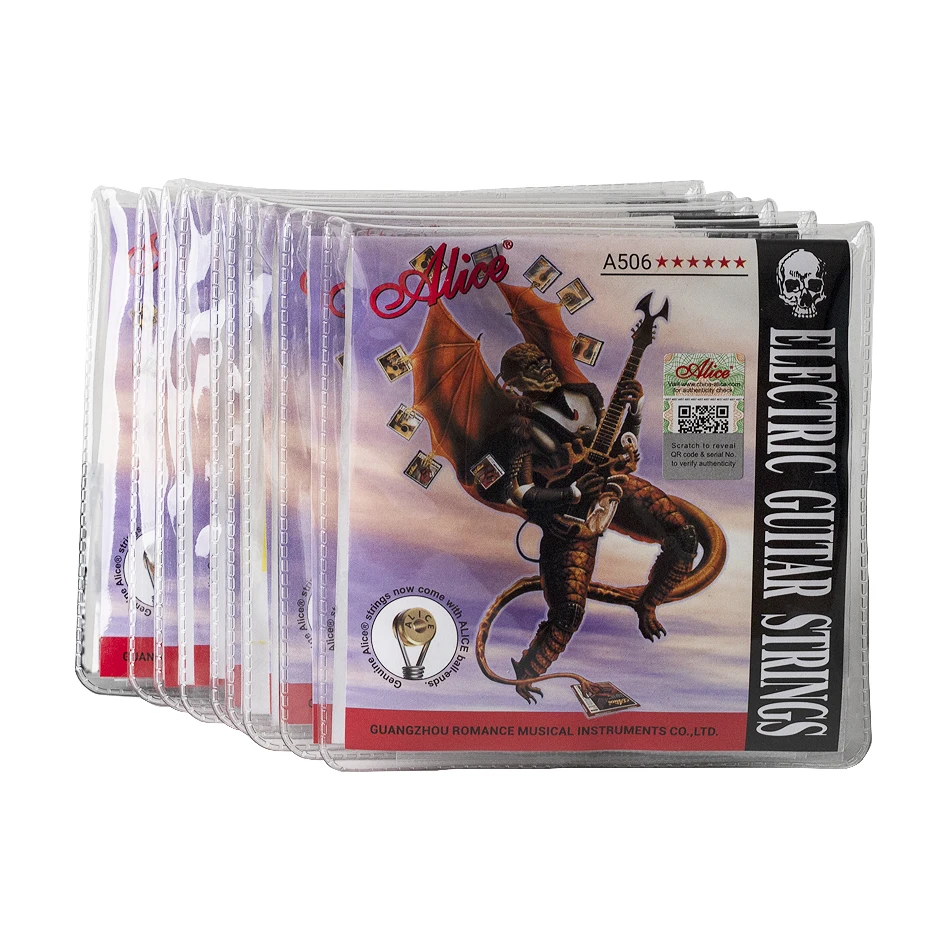 AliExpress Alice 10 Sets A506 Electric Guitar Strings Steel Core Nickel Plated Alloy Winding 008-038/009-042/010-046 Strings Wholesale
