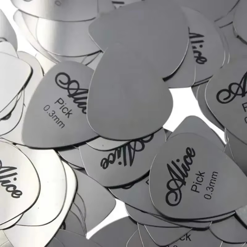 AliExpress Alice 10Pcs Stainless Steel Metal Guitar Pick 0.3mm/Bright Vibrant Sounds Long Lasting Durable /for Bass & Ukelele Accessories, view 3