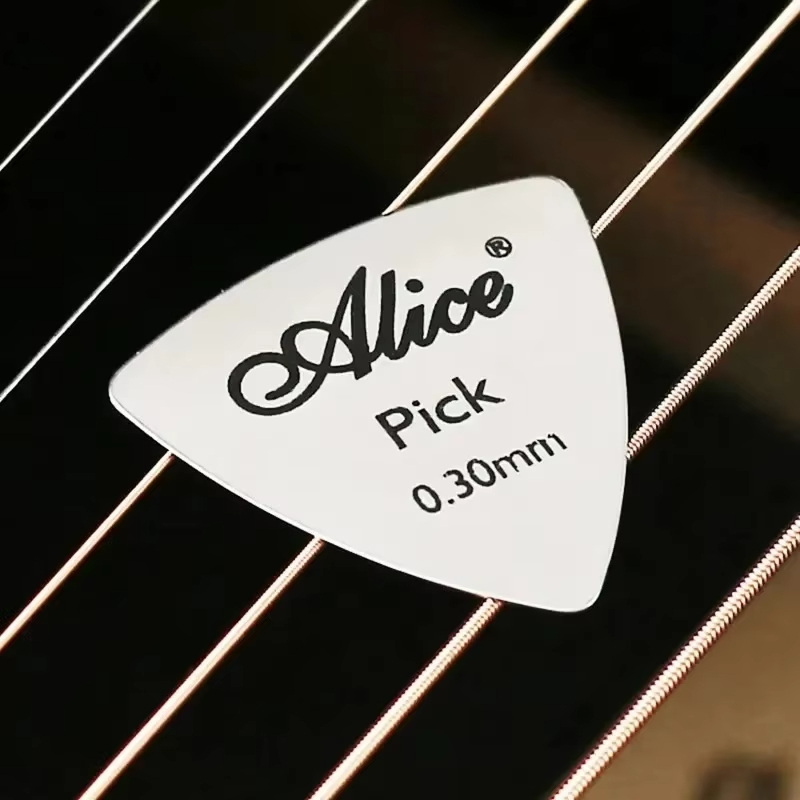 AliExpress Alice 10Pcs Stainless Steel Metal Guitar Pick 0.3mm/Bright Vibrant Sounds Long Lasting Durable /for Bass & Ukelele Accessories, view 5