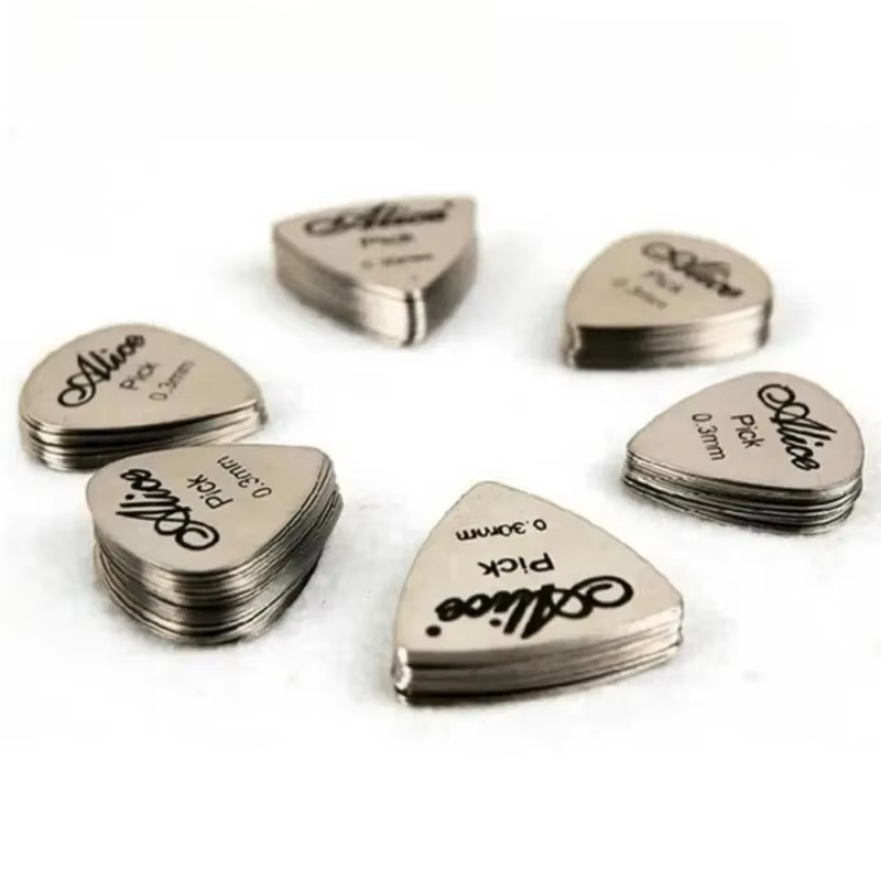 AliExpress Alice 10Pcs Stainless Steel Metal Guitar Pick 0.3mm/Bright Vibrant Sounds Long Lasting Durable /for Bass & Ukelele Accessories, view 6
