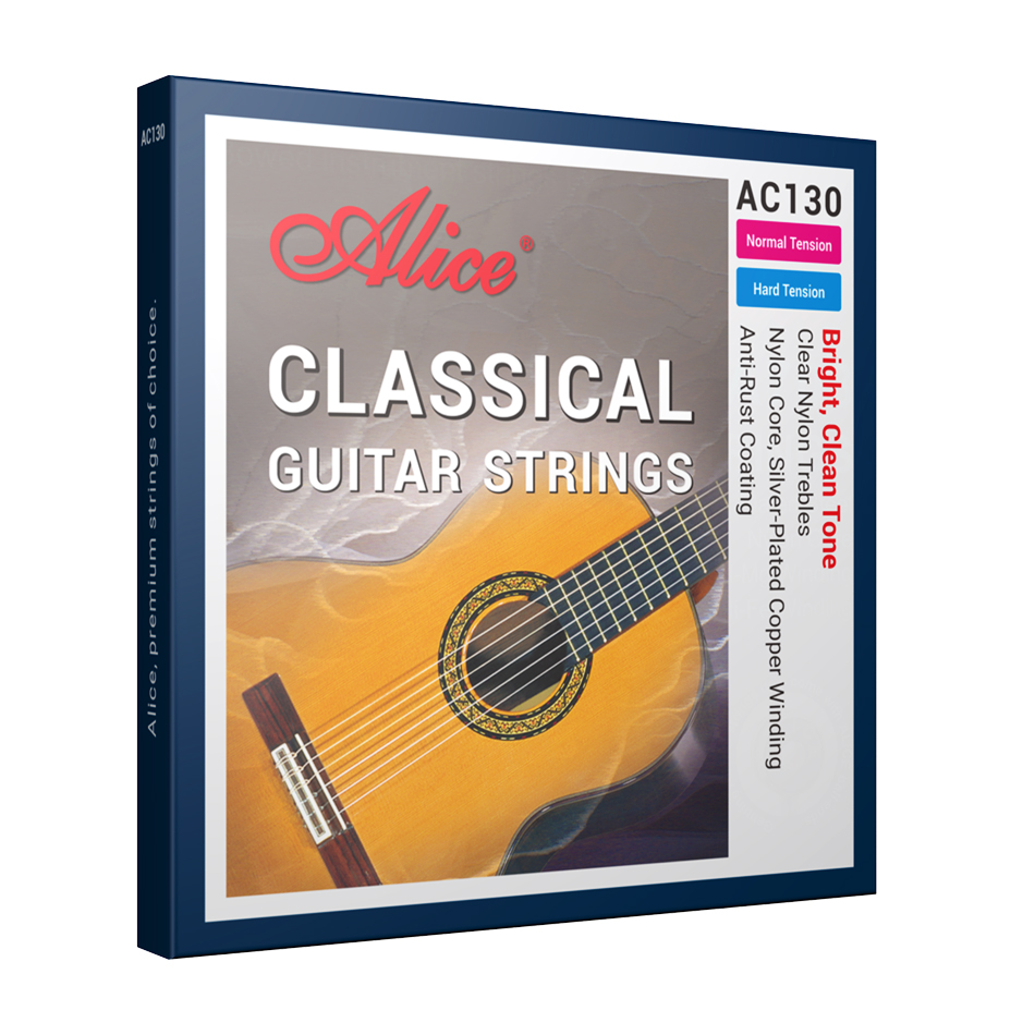 AliExpress Alice AC130 Professional Classical Guitar Guitarra Strings Sliver Plated Copper Wound Clear Nylon Normal High Tension 6 Strings