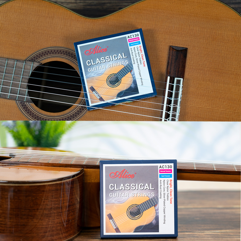 AliExpress Alice AC130 Professional Classical Guitar Guitarra Strings Sliver Plated Copper Wound Clear Nylon Normal High Tension 6 Strings, view 6