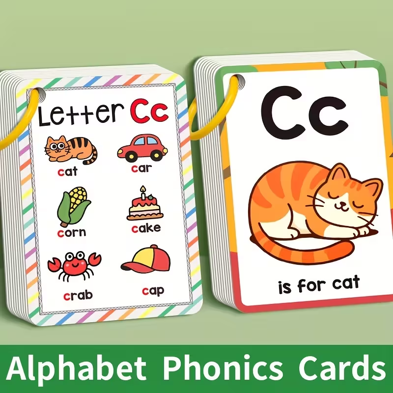 AliExpress Alphabet Phonics Flash Cards for Toddlers Kids - English Letter Learning Educational Toys Preschool ABC Vocabulary Flashcards, view 2