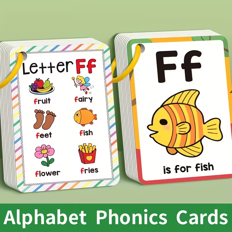 AliExpress Alphabet Phonics Flash Cards for Toddlers Kids - English Letter Learning Educational Toys Preschool ABC Vocabulary Flashcards, view 3