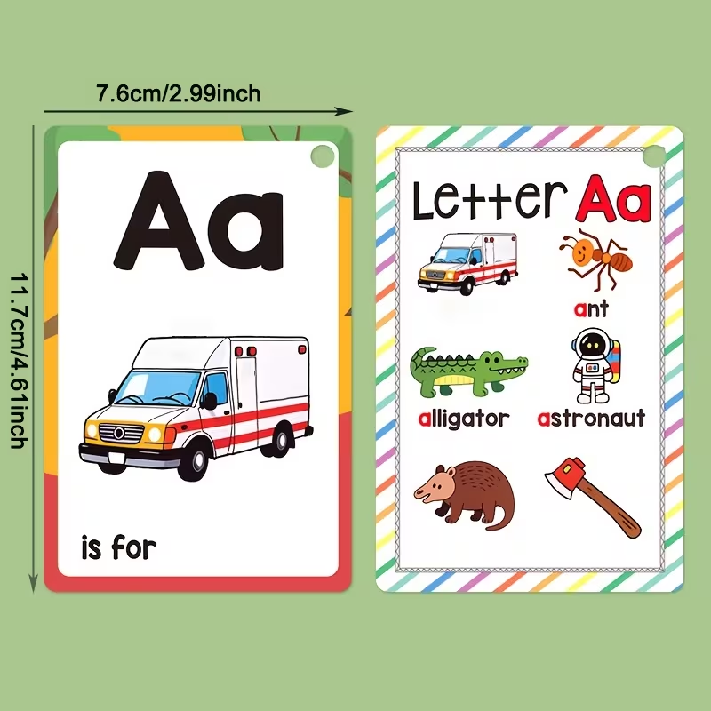 AliExpress Alphabet Phonics Flash Cards for Toddlers Kids - English Letter Learning Educational Toys Preschool ABC Vocabulary Flashcards, view 5