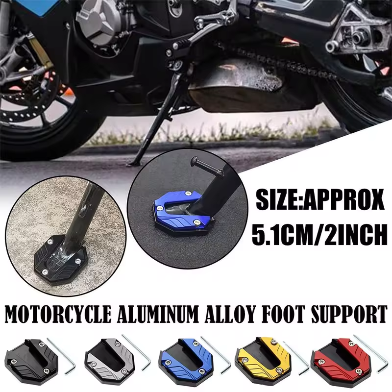 AliExpress Aluminum Alloy Motorcycle Bike Kickstand Extender Foot Side Stand Support Plate Scooter Motorbike Accessories Extension Foot Pad, view 4