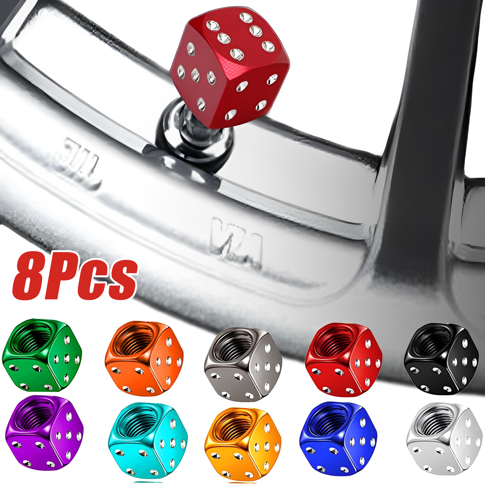 AliExpress Aluminum Dice Tire Valve Caps Dustproof Car Truck Motocycle Bike Dice Wheel Stem Tyre Tire Wheel Stem Air Valve Dust Cap Cover