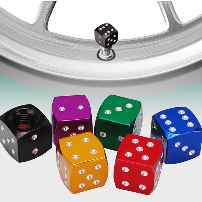 AliExpress Aluminum Dice Tire Valve Caps Dustproof Car Truck Motocycle Bike Dice Wheel Stem Tyre Tire Wheel Stem Air Valve Dust Cap Cover, view 2