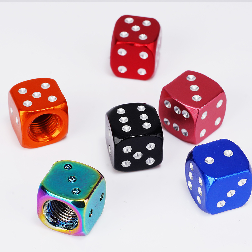 AliExpress Aluminum Dice Tire Valve Caps Dustproof Car Truck Motocycle Bike Dice Wheel Stem Tyre Tire Wheel Stem Air Valve Dust Cap Cover, view 3