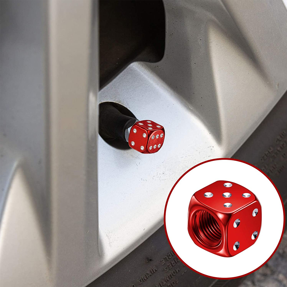 AliExpress Aluminum Dice Tire Valve Caps Dustproof Car Truck Motocycle Bike Dice Wheel Stem Tyre Tire Wheel Stem Air Valve Dust Cap Cover, view 4