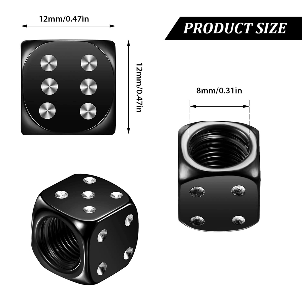 AliExpress Aluminum Dice Tire Valve Caps Dustproof Car Truck Motocycle Bike Dice Wheel Stem Tyre Tire Wheel Stem Air Valve Dust Cap Cover, view 6