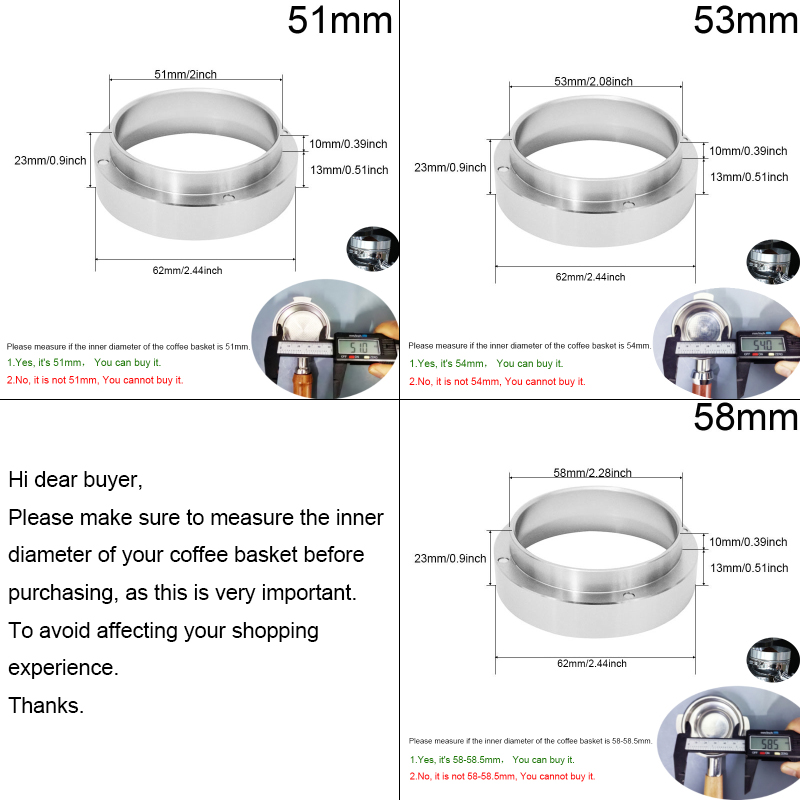 AliExpress Aluminum Espresso Dosing Ring for Portafilters, view 2