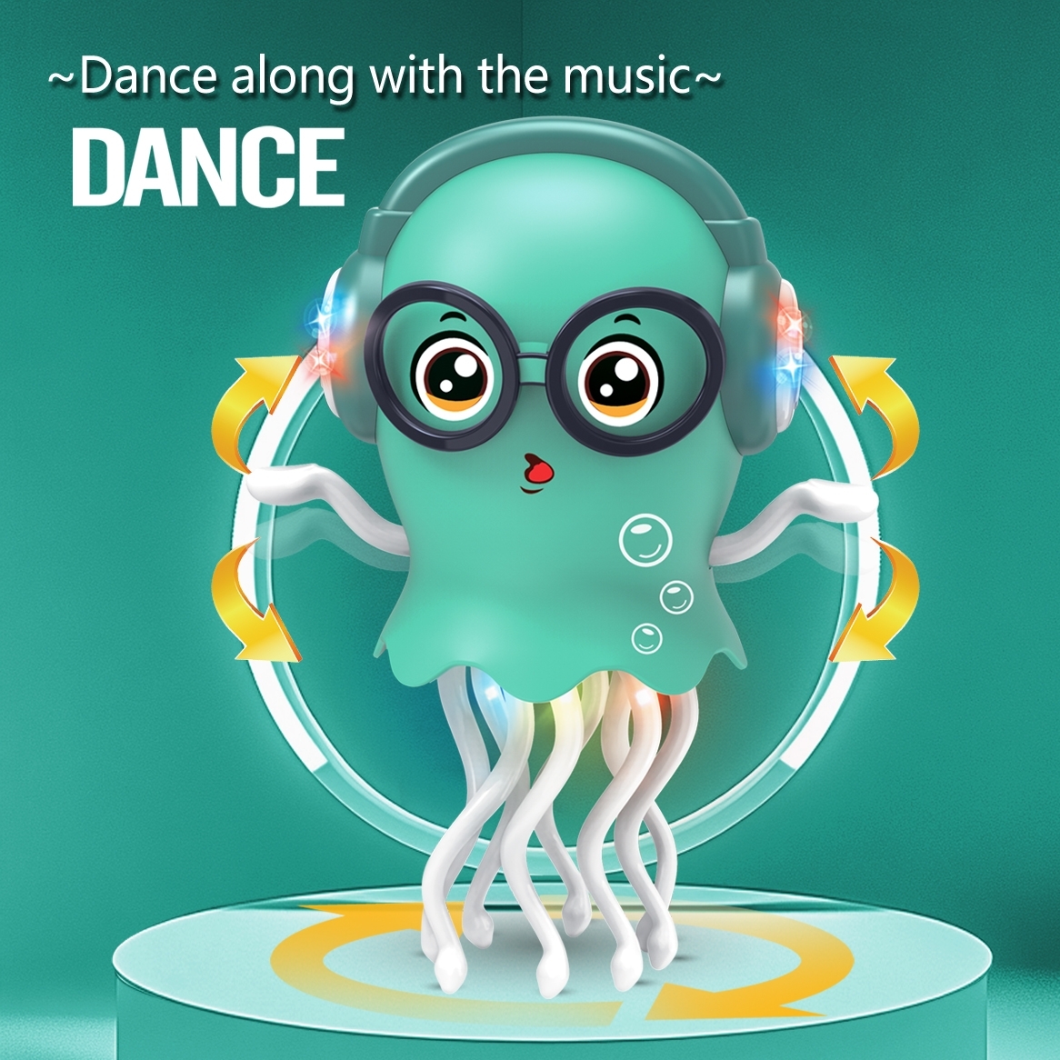 AliExpress An Electrically-Powered Crawling Dancing Jellyfish Toy, An Octopus With Automatic Obstacle Sensor, Intelligent LED Lights and Mu, view 2