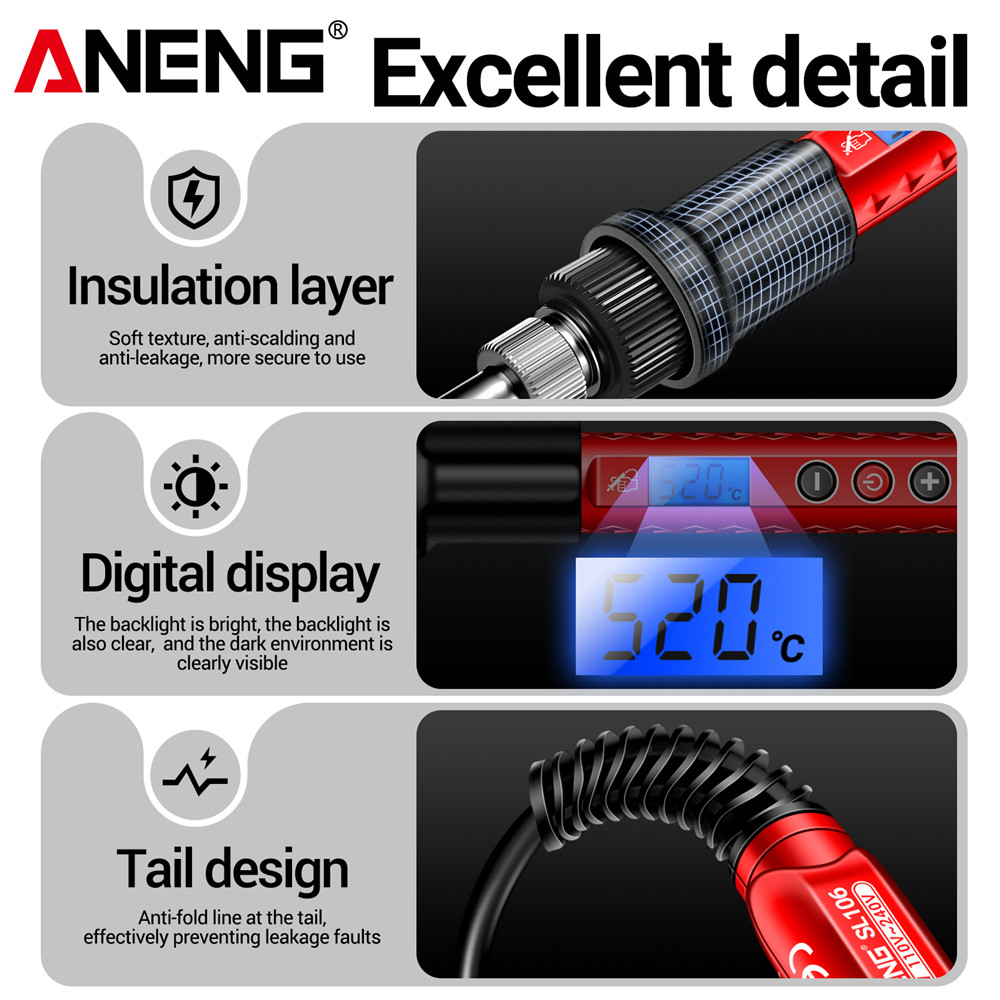 AliExpress ANENG SL106 Adjustable-Temperature Soldering Iron, view 6