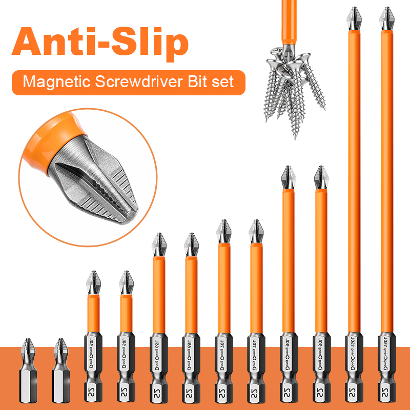 AliExpress Anti Slip Bits Magnetic Screwdriver Bit Set S2 Alloy Steel Impact Resistance Hex Shank Alloy Steel Bits Suitable for Power Tools