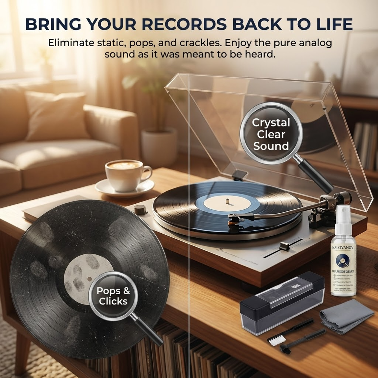 AliExpress Anti-Static Vinyl Record Cleaner Kit Alcohol-Free Turntable Spray Velvet Brush Stylus Needle Microfiber Cloth For LP Player, view 6