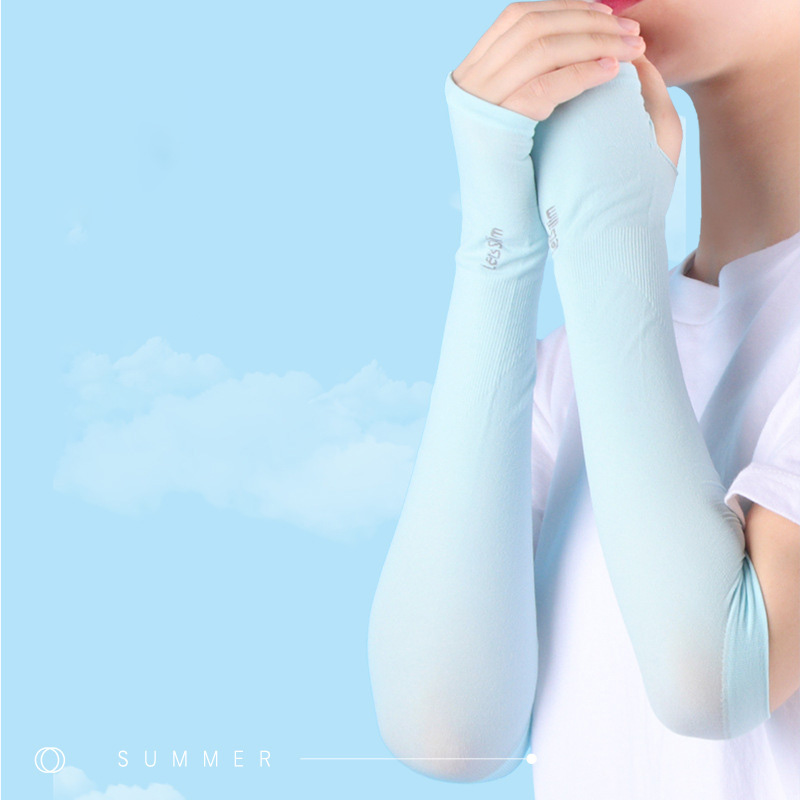 AliExpress Ice Silk Arm Sleeves with Fingerless Cycling Gloves, view 5