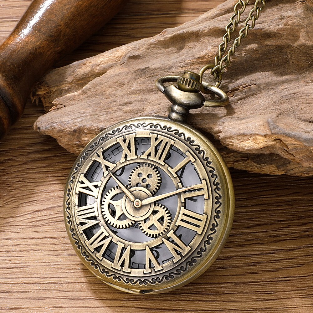 AliExpress Steampunk Roman Numeral Pocket Watch Necklace, view 6