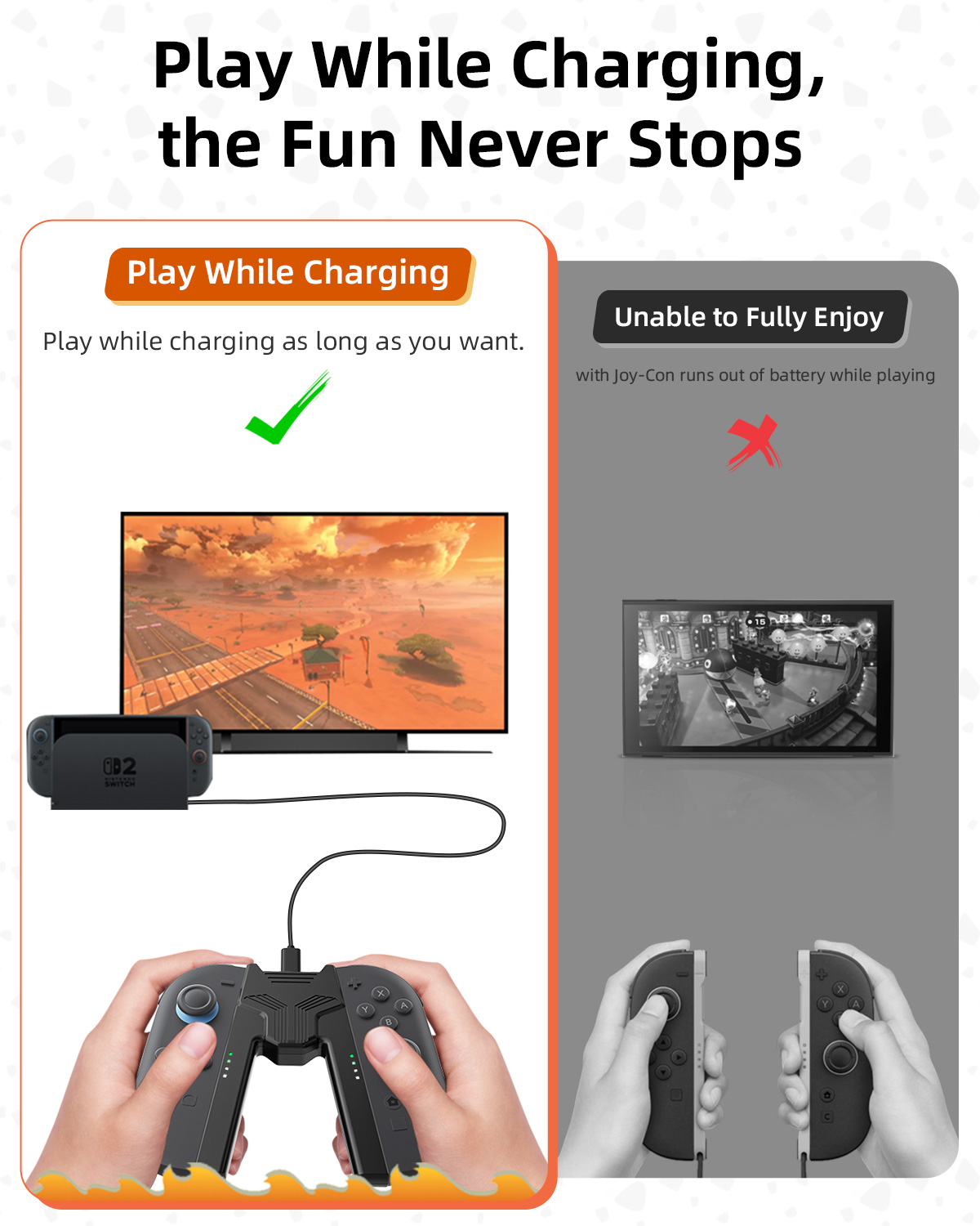 AliExpress Aolion For Switch 2 Portable Charging Grip Bracket For NS2 Joy-con Controller Handle Charging Dock For Switch 2 Game Accessories, view 2
