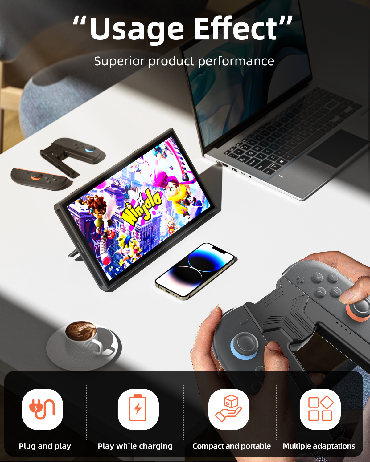 AliExpress Aolion For Switch 2 Portable Charging Grip Bracket For NS2 Joy-con Controller Handle Charging Dock For Switch 2 Game Accessories, view 4