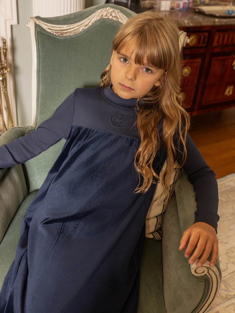 AliExpress AP AW26 Friday Night Collection Boy Girl Velour With Jersey Fabric Family Matching Clothing Maxi Dress Set Clothes, view 5