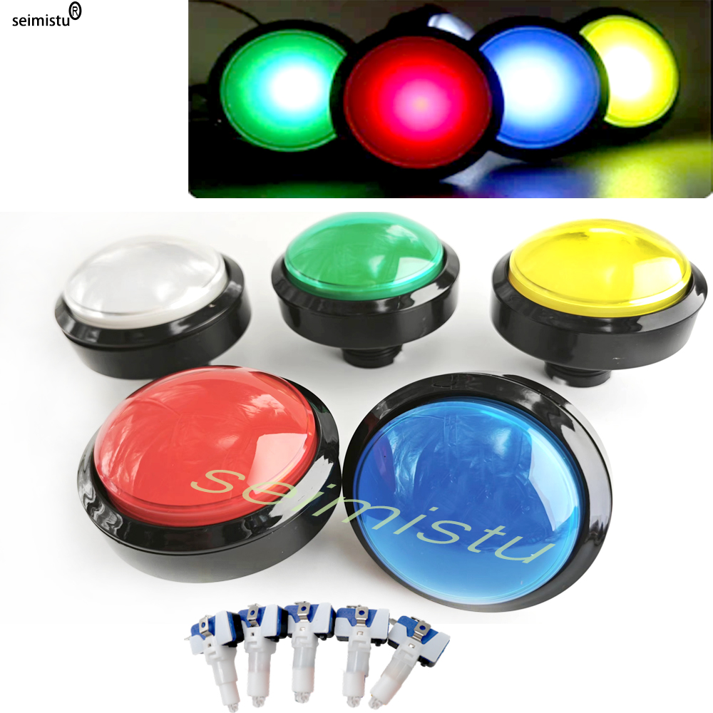 AliExpress Arcade Button LED Light Lamp 60MM Big Round Arcade Video Game Player Push Button LED Illuminated Push Button Switch DC5V/12V Lig