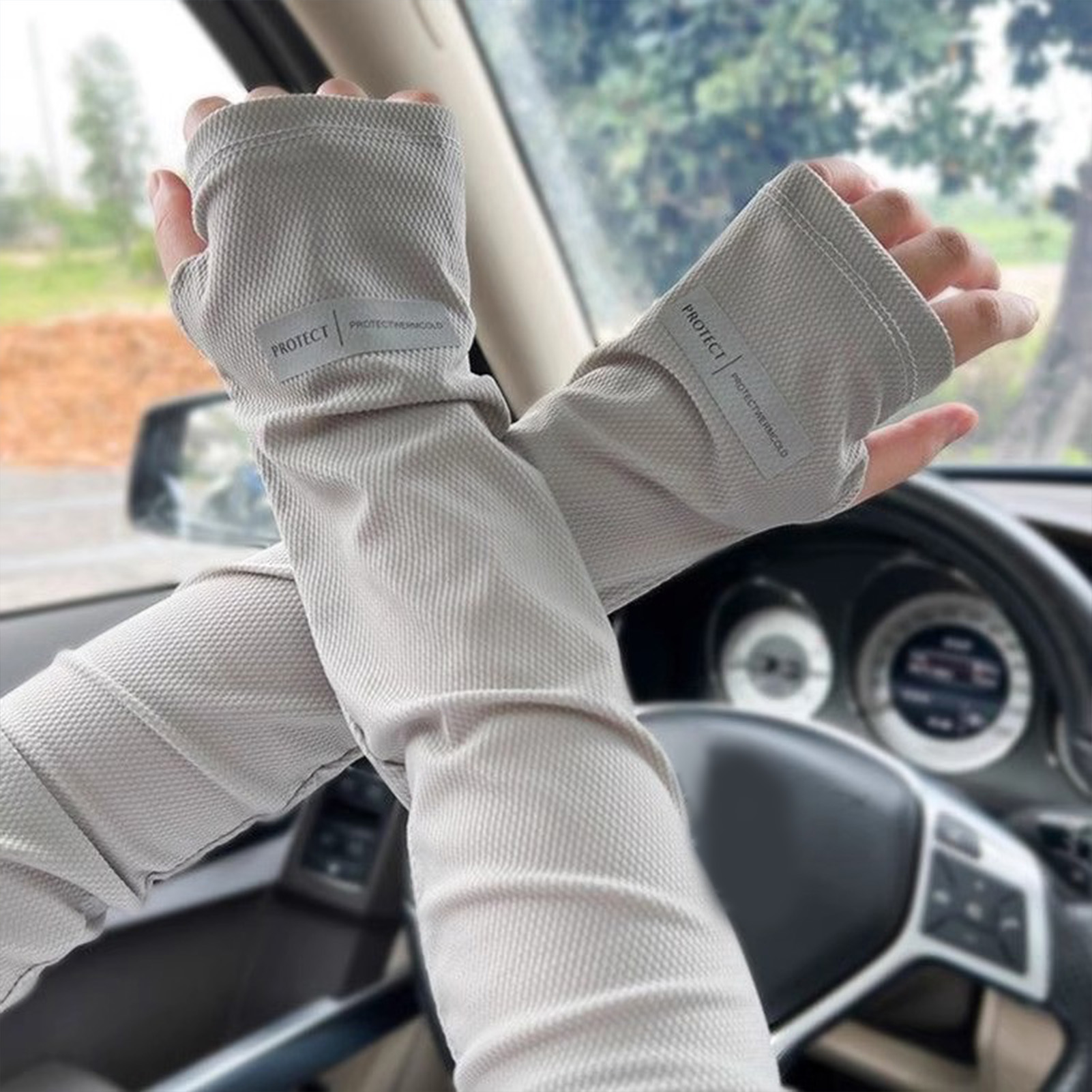 AliExpress Arm Sleeves Ice Silk Cooling UV Protection Sun Guards Anti-Sunburn Cool Muff Men Women Cycling Sleeve Ice Silk Sunscreen Sleeves, view 3