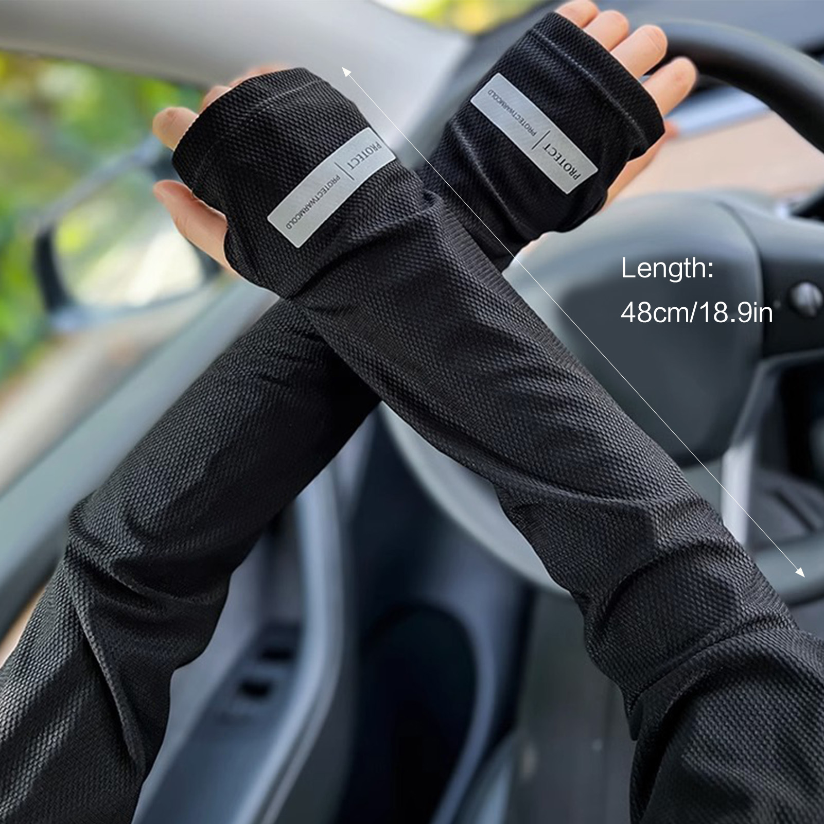 AliExpress Arm Sleeves Ice Silk Cooling UV Protection Sun Guards Anti-Sunburn Cool Muff Men Women Cycling Sleeve Ice Silk Sunscreen Sleeves, view 5