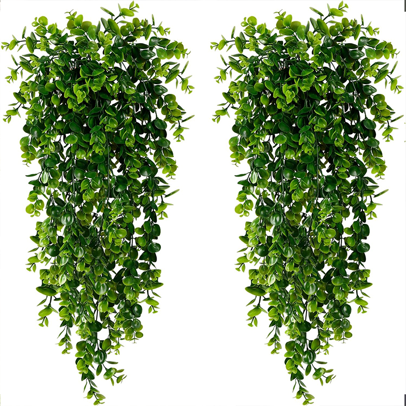 AliExpress Artificial Hanging Plants Faux Eucalyptus Leaf Greenery Vine Outdoor UV Resistant Plastic Plants for DIY Home Wedding Decoration