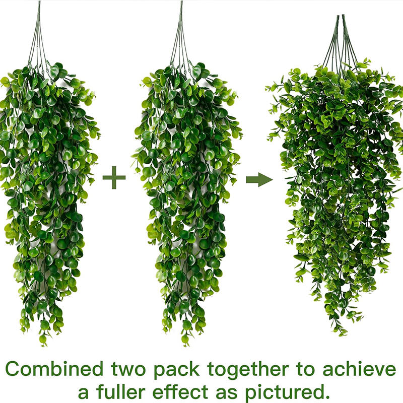 AliExpress Artificial Hanging Plants Faux Eucalyptus Leaf Greenery Vine Outdoor UV Resistant Plastic Plants for DIY Home Wedding Decoration, view 3