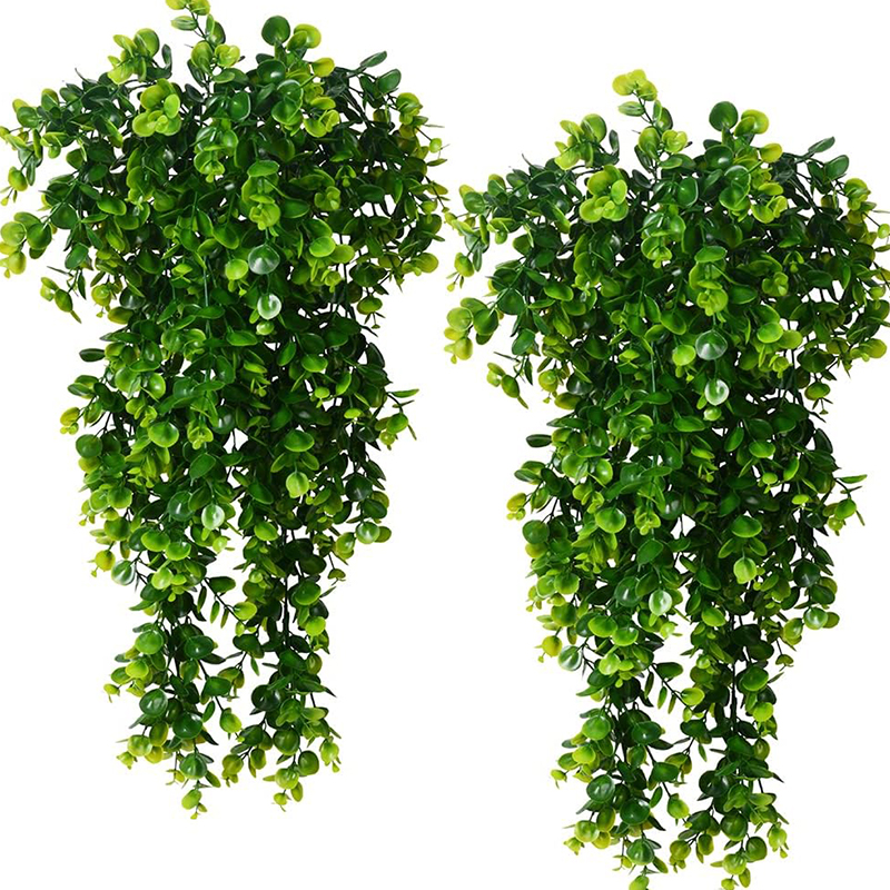 AliExpress Artificial Hanging Plants Faux Eucalyptus Leaf Greenery Vine Outdoor UV Resistant Plastic Plants for DIY Home Wedding Decoration, view 5