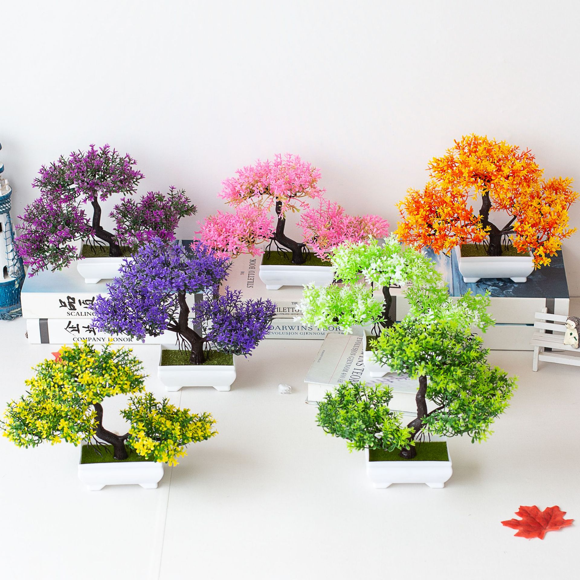 AliExpress Artificial Tree Bonsai Simulation Plants Pot Plants for Garden Table Home Room Bedroom Decoration Outdoor Fake Plant Ornaments, view 2