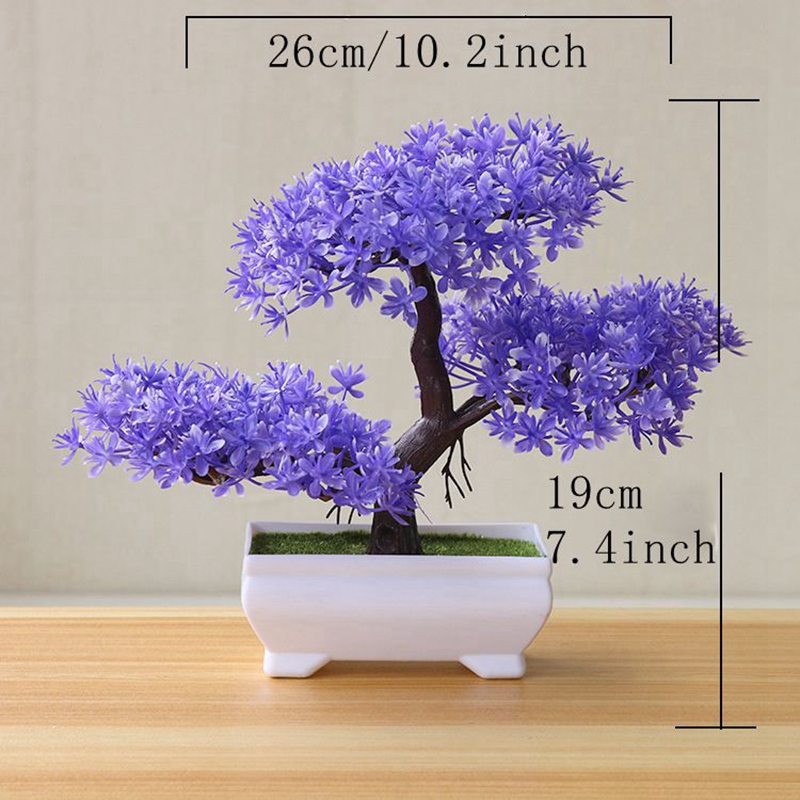 AliExpress Artificial Tree Bonsai Simulation Plants Pot Plants for Garden Table Home Room Bedroom Decoration Outdoor Fake Plant Ornaments, view 3