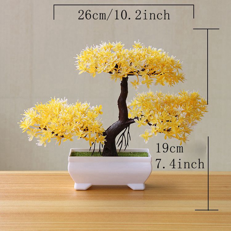 AliExpress Artificial Tree Bonsai Simulation Plants Pot Plants for Garden Table Home Room Bedroom Decoration Outdoor Fake Plant Ornaments, view 4