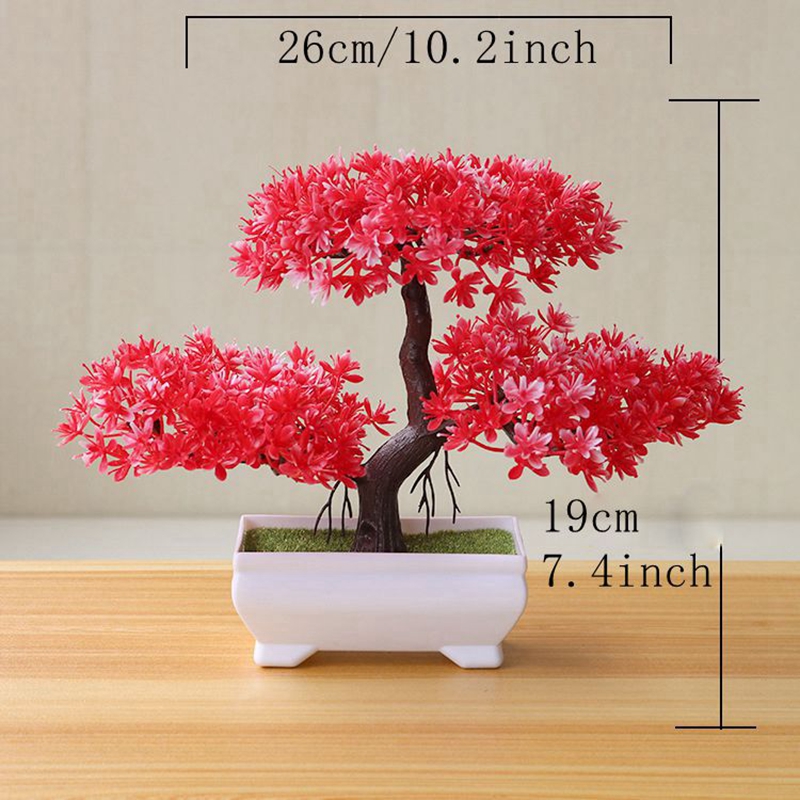 AliExpress Artificial Tree Bonsai Simulation Plants Pot Plants for Garden Table Home Room Bedroom Decoration Outdoor Fake Plant Ornaments, view 5