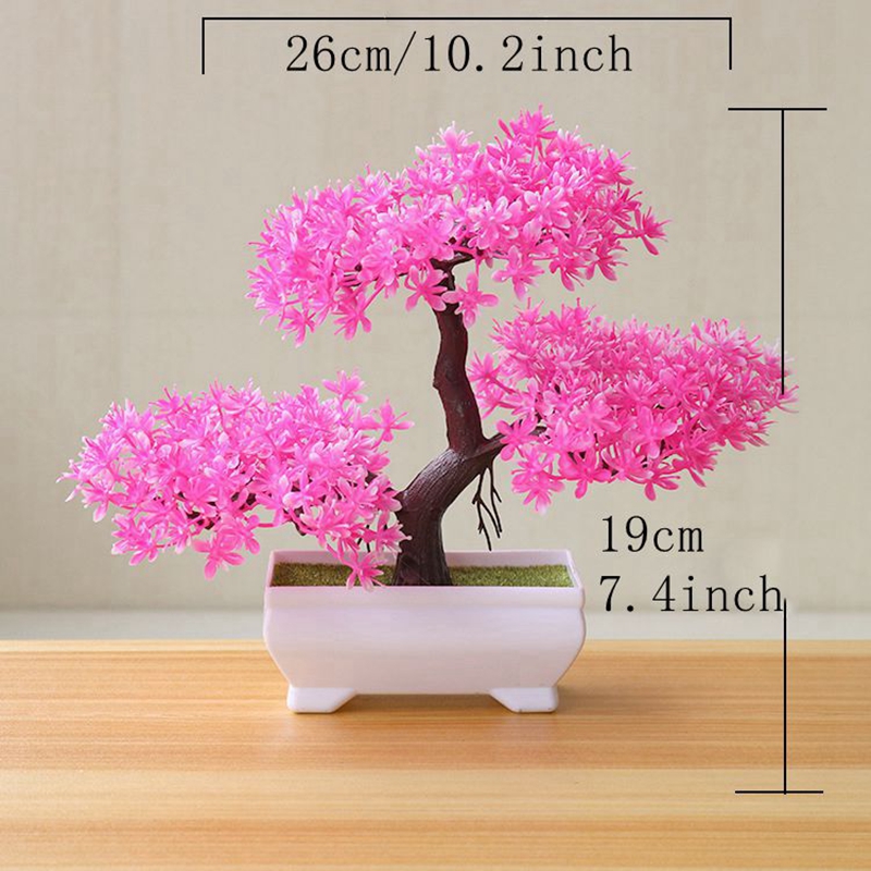 AliExpress Artificial Tree Bonsai Simulation Plants Pot Plants for Garden Table Home Room Bedroom Decoration Outdoor Fake Plant Ornaments, view 6