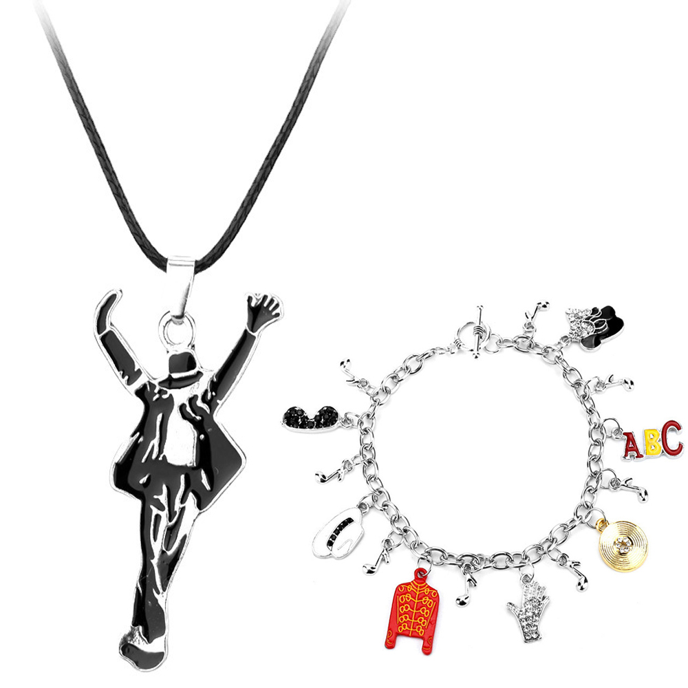AliExpress Artist Singer Michael Jackson BAD Necklace Rock Roll Everlasting Classic MJ Pendant Hot Charm Punk Jewelry Men Women Gift