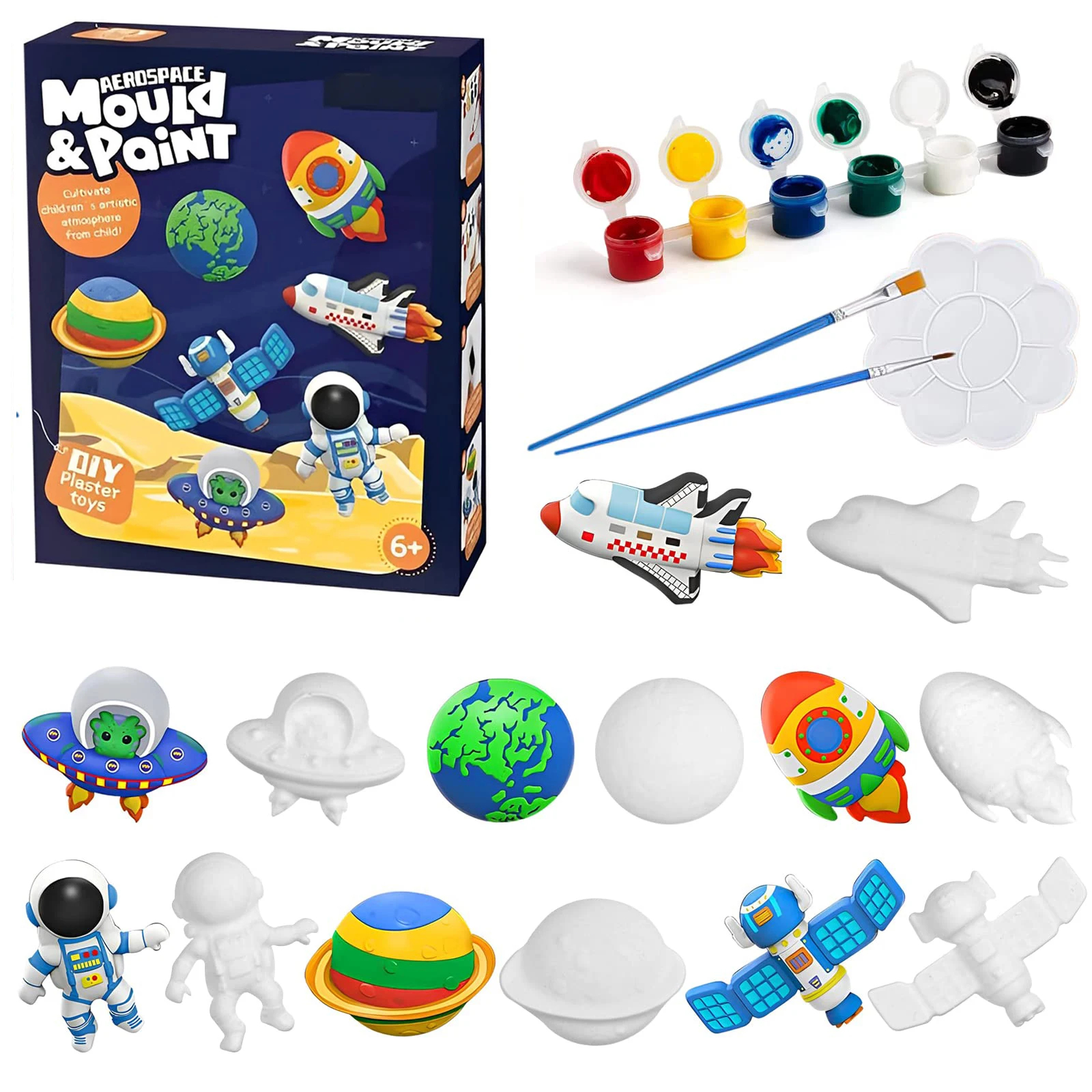 AliExpress Arts and Crafts Set Painting Kit Unpainted DIY Dinosaur Space Projects Creative Blank Model Toys Graffiti Montessori Educational